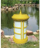 现代黄色圆柱型LED公园景观草坪灯