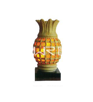 泥色菠萝火焰造型仿石雕花工艺古典风LED景观草坪灯