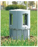 现代灰色桶柱型铝铸工艺LED户外草坪灯