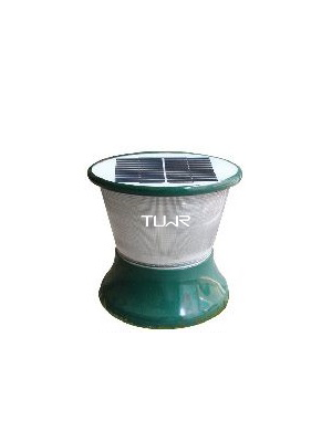 白绿双色碗形太阳能柱头灯定制