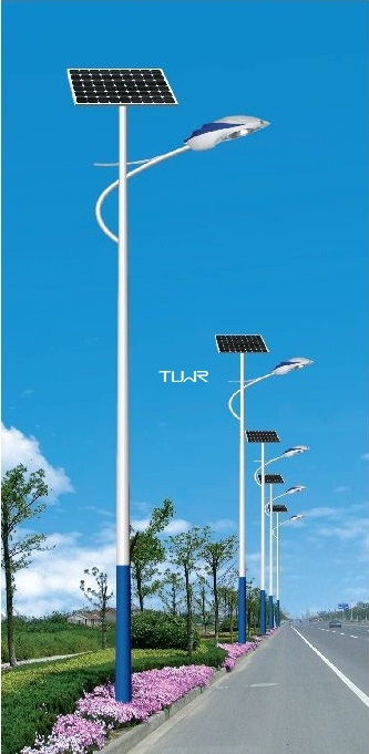 白蓝色海螺臂LED太阳能路灯 城乡道路照明