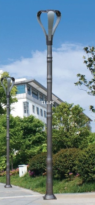 灰色圆柱形三头LED庭院灯 道路景观灯
