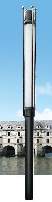 黑色圆柱形LED庭院灯 白色灯管景观灯