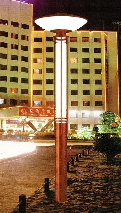 澄色圆柱形LED庭院灯 白色灯管景观灯