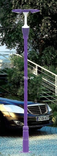 紫色圆柱形螺纹LED庭院灯 白色灯管景观灯