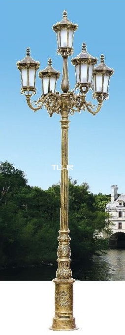 古铜色欧式LED庭院灯 四叉五火白景观灯