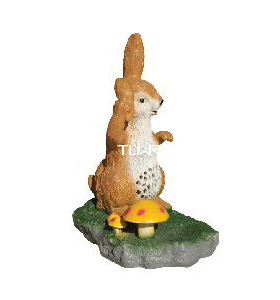 棕色兔子造型仿石雕刻LED草坪灯
