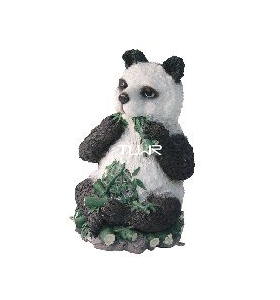 黑白熊猫造型仿石雕刻LED草坪灯