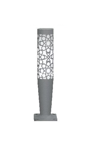 灰色圆柱镂空雕刻 LED草坪灯白色灯头