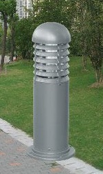 灰色圆柱型 LED白色灯头草坪灯
