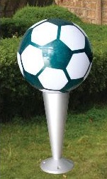 绿白花纹足球造型 LED草坪灯