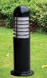 黑色圆柱型螺纹 LED白色灯头草坪灯