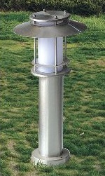 不锈钢圆柱型 LED白色灯头草坪灯