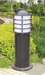 灰色圆柱型螺纹 LED白色灯头草坪灯