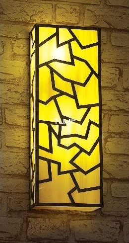 黑色几何图案LED黄色灯头墙壁灯