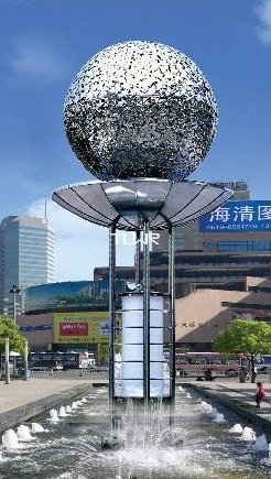 银灰色圆球造型LED景观灯