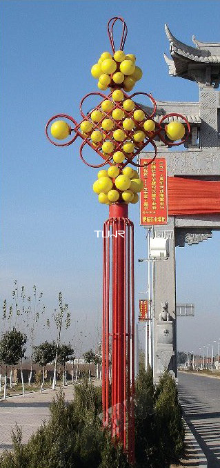 红色中国结黄色灯头LED景观灯