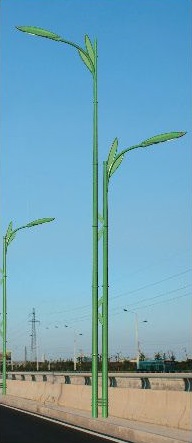 绿色双杆双头花苞造型LED路灯